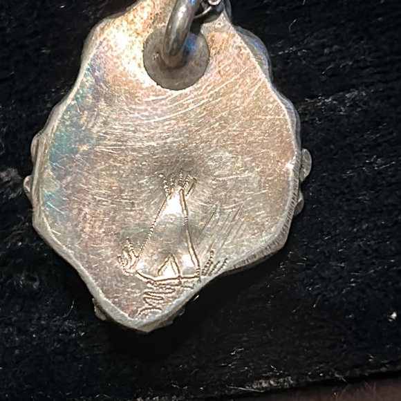 Vintage Sterling Navajo Malachite Necklace & Earring Set - Picture 2 of 6